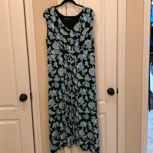 Jones NY Dress- blue floral sleeveless